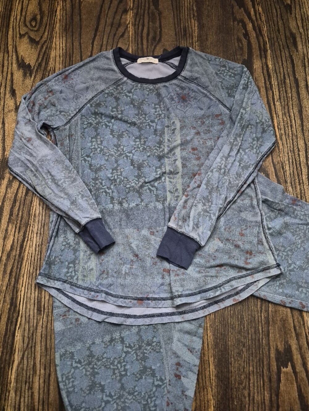 NATURAL LIFE Blue Floral Vintage Wash Pajama Set